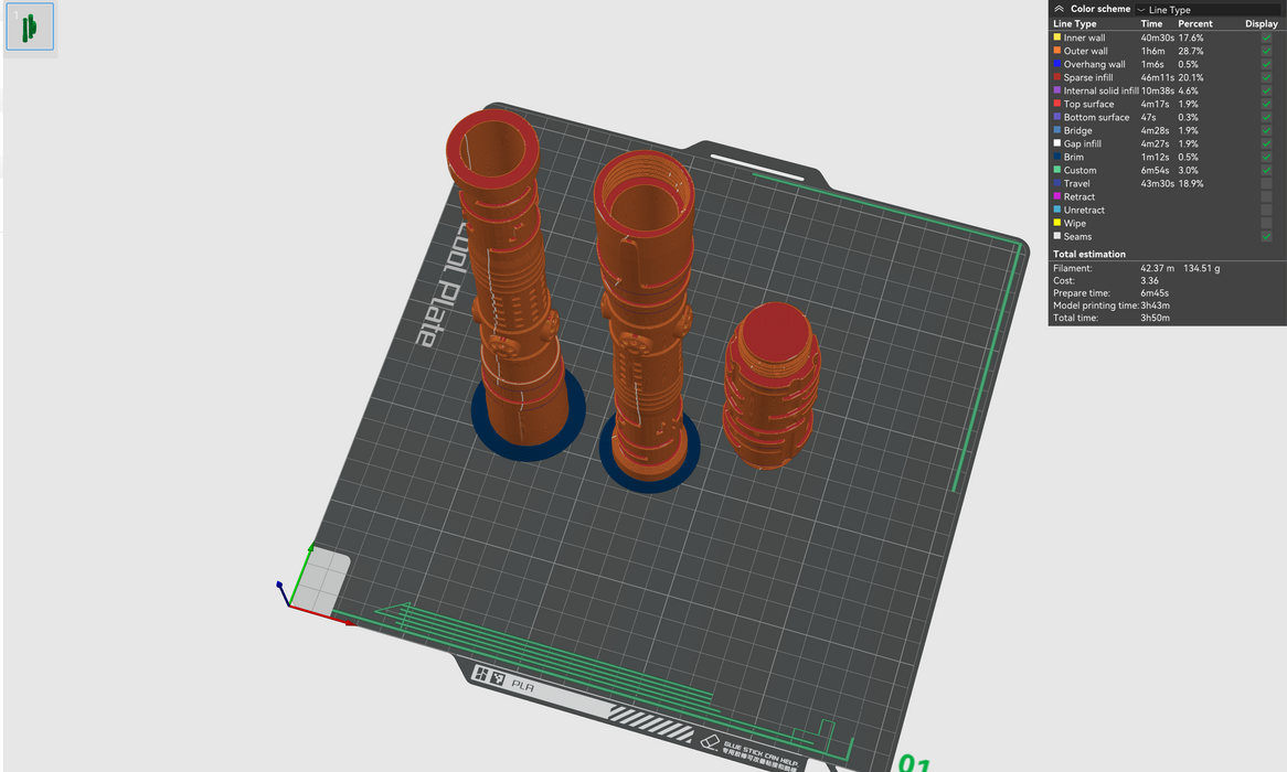 Print in Place Double Lightsaber Concept 7