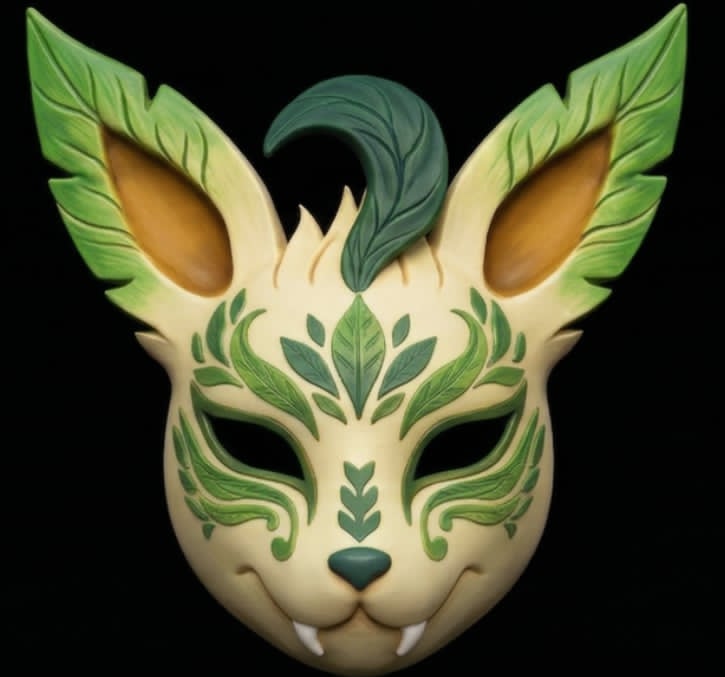 Leafeon Kitsune Mask