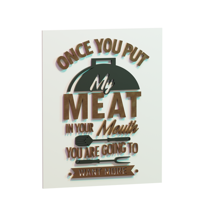 Meat in Mouth Kitchen Plaque