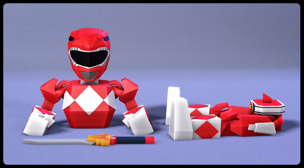 Low Poly Flexi Red Ranger