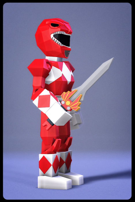 Low Poly Flexi Red Ranger